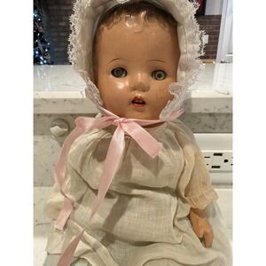 Vintage Baby Doll Original Outfit Bonnet Pink Ribbon